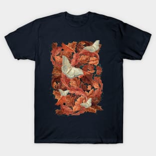Autumn Leaves with butterflies pattern T-Shirt